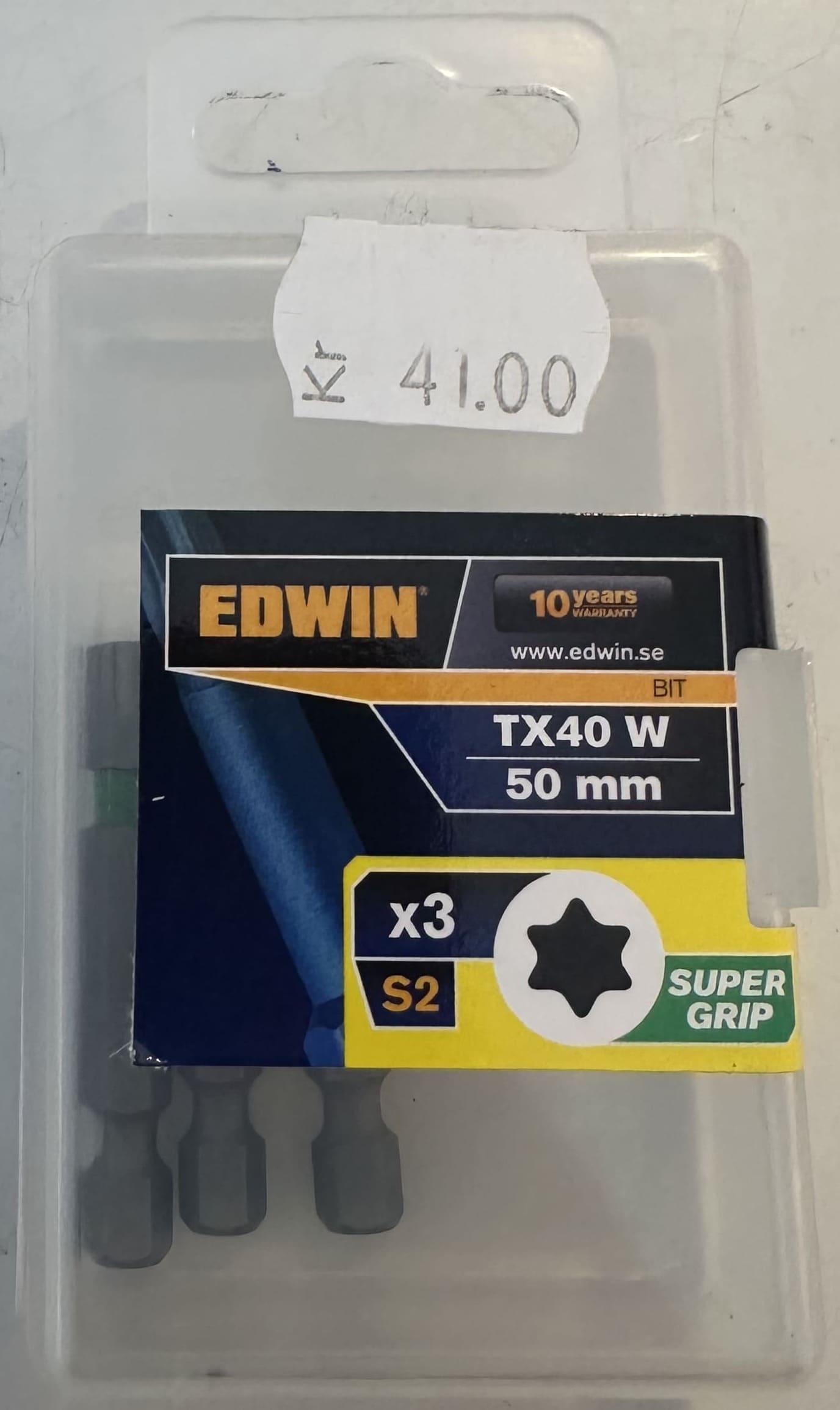 BITS 25MM TORX TX40 W 3-P EDWIN