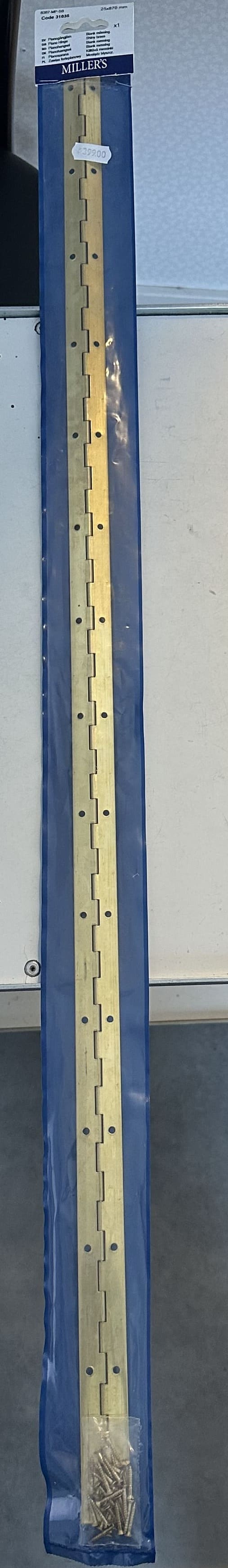 Pianogångjärn Blank Mässing 25x870mm