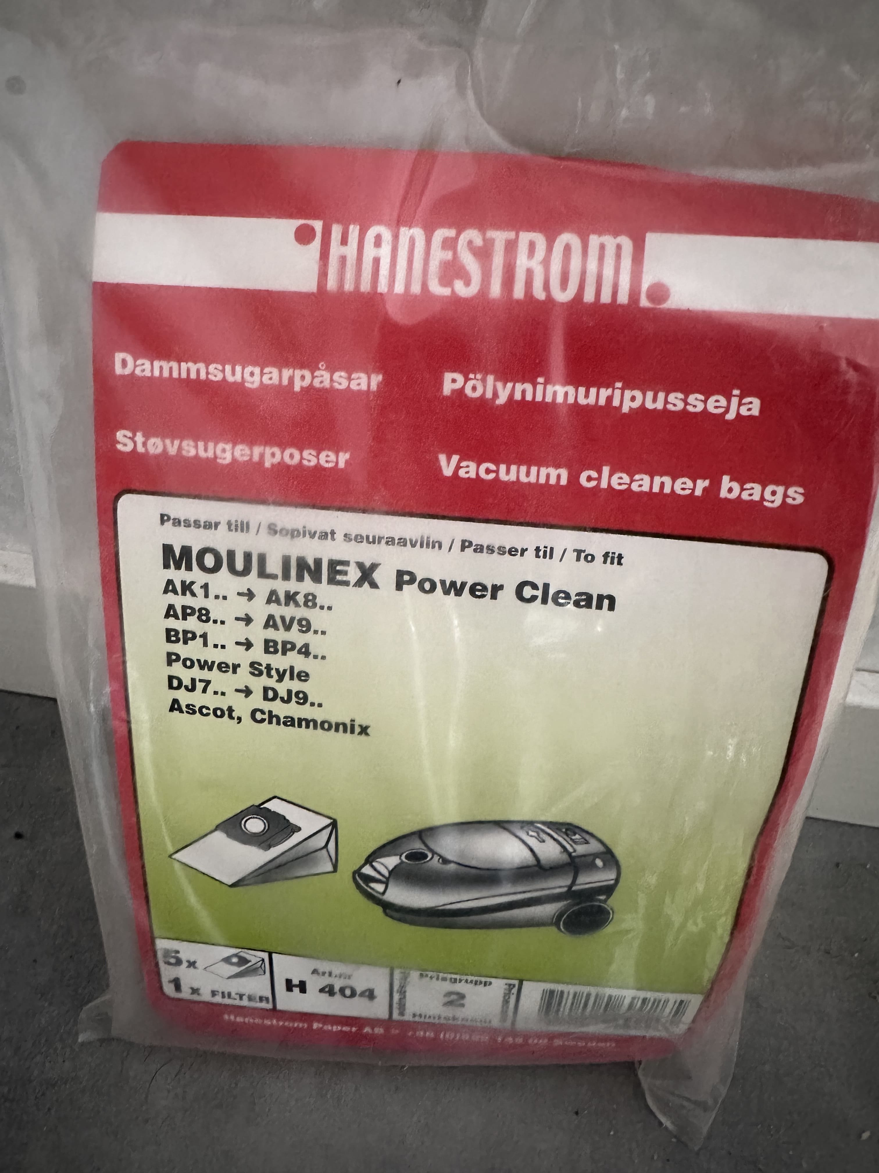 Dammsugarpåsar till Moulinex Power Clean