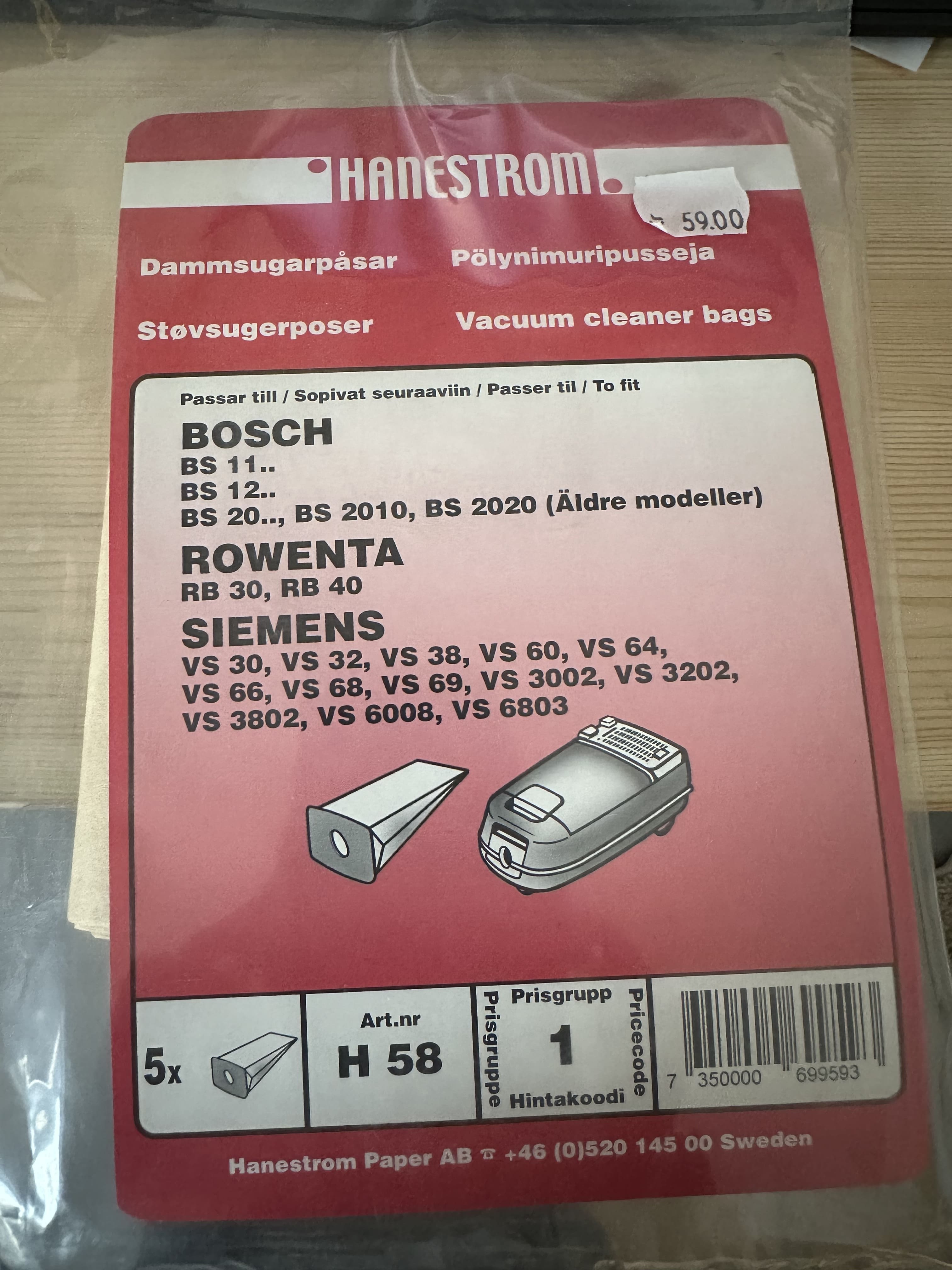 Dammsugarpåsar Till Siemens
