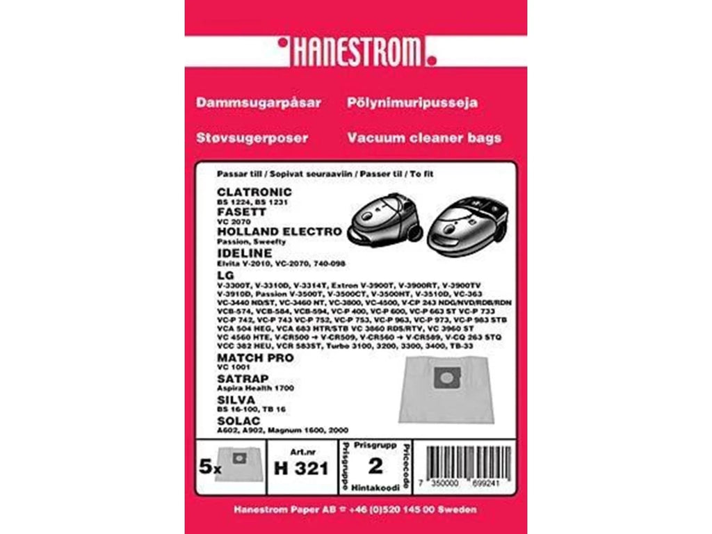 Dammsugarpåsar till LG VC-363