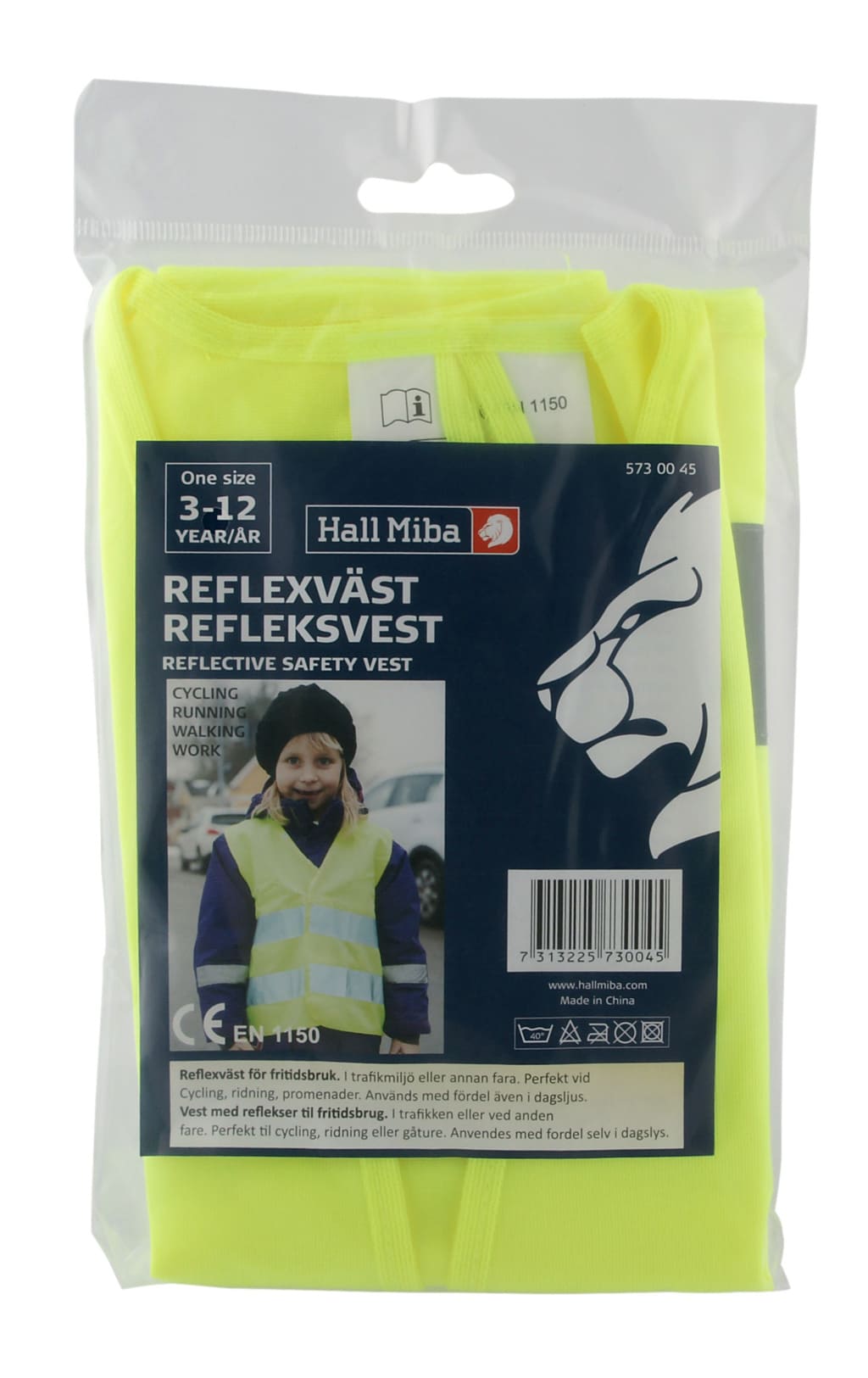 Reflexväst barn 3-12 år gul