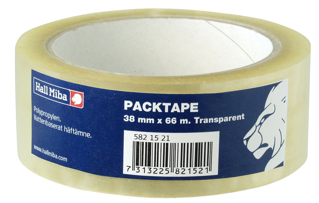 Packtejp transparent 38 mm x 66 m