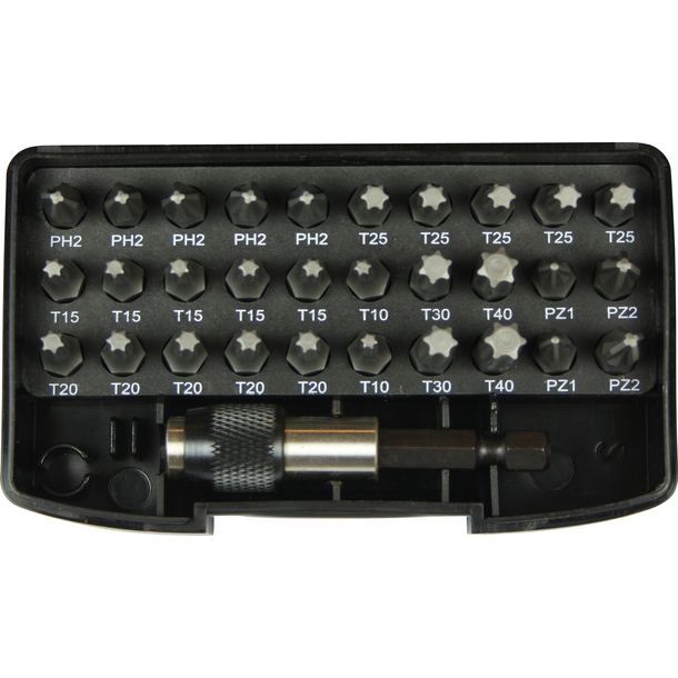 BITSSATS 47955 SVART 31DELAR TECOS TORX PH PZ QUICK-LOCK