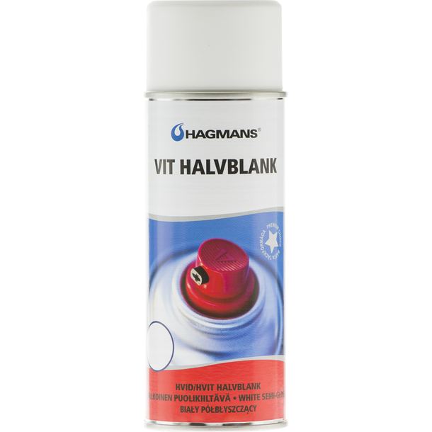 SPRAYFÄRG HAGMANS VIT HALVBLANK 400ML