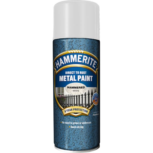 METALLFÄRG HAMMER EFFECT SPRAY WHITE HAMMERITE METALL 0,4L