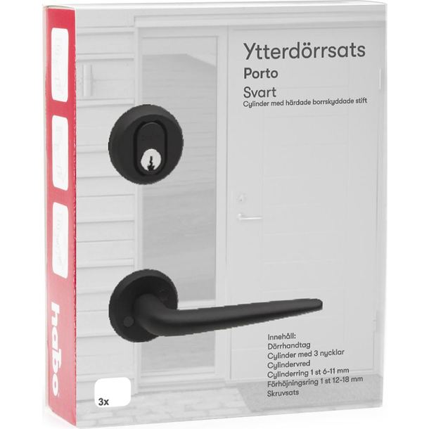 YTTERDÖRRSATS PORTO SVART ALU