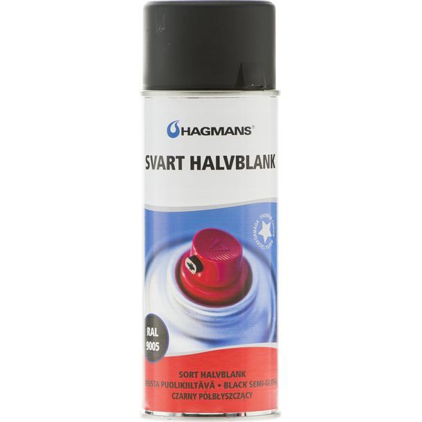 SPRAYFÄRG HAGMANS SVART HALVBLANK 400ML