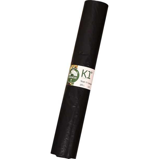SOPSÄCK STÄD&TRÄDG SÄCK K1 SVART TRIOPLAST 125L 10ST