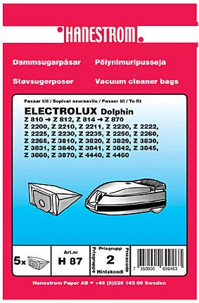 Dammsugarpåsar till Electrolux Z2235