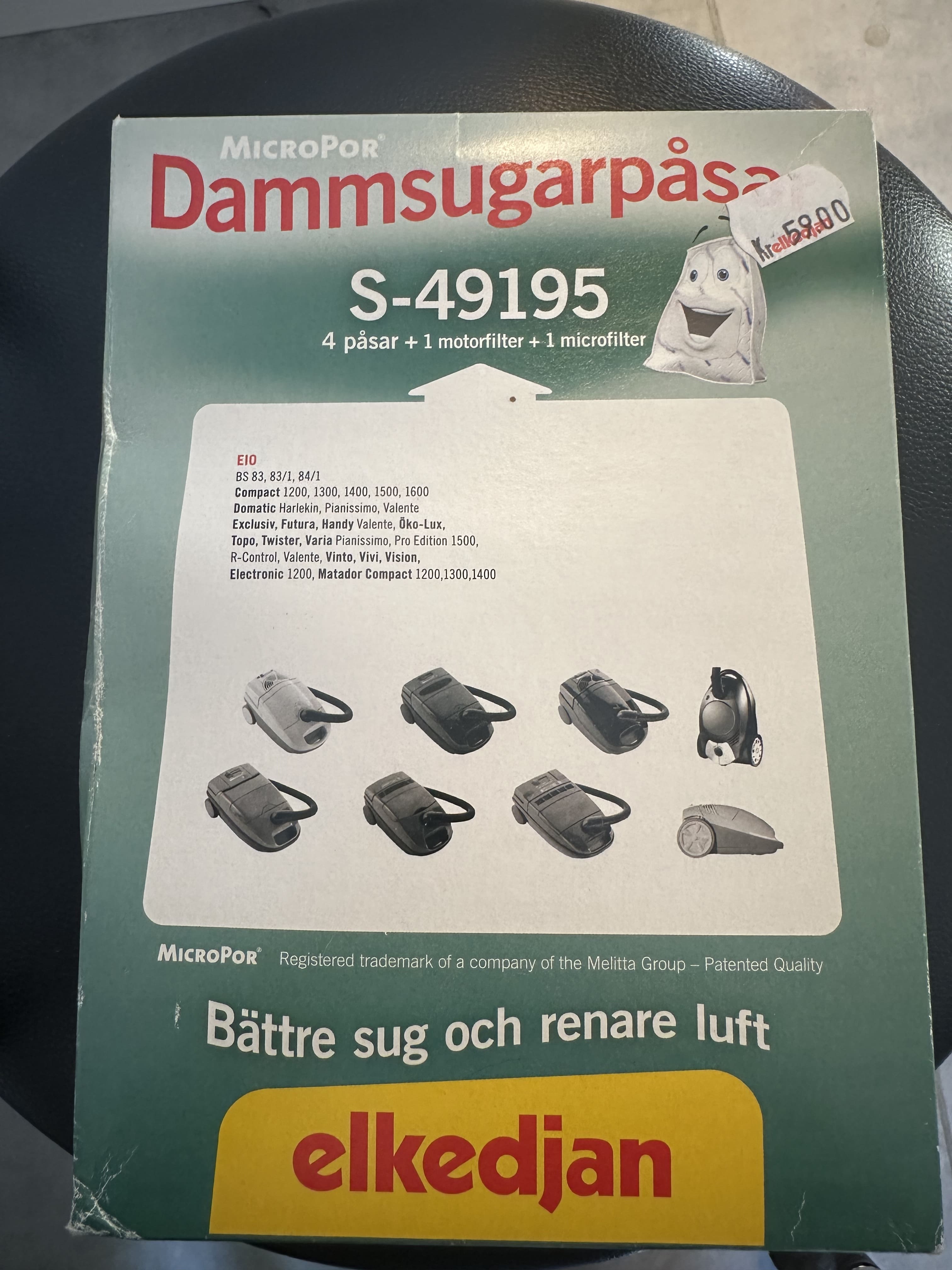 Dammsugarpåsar EIO